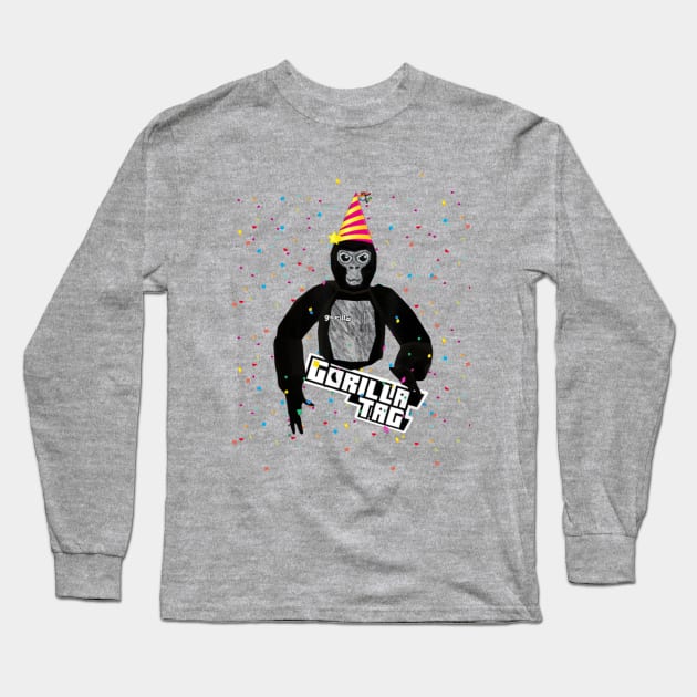 Gorilla Tag Birthday Boy Monke Merch Long Sleeve T-Shirt by gts